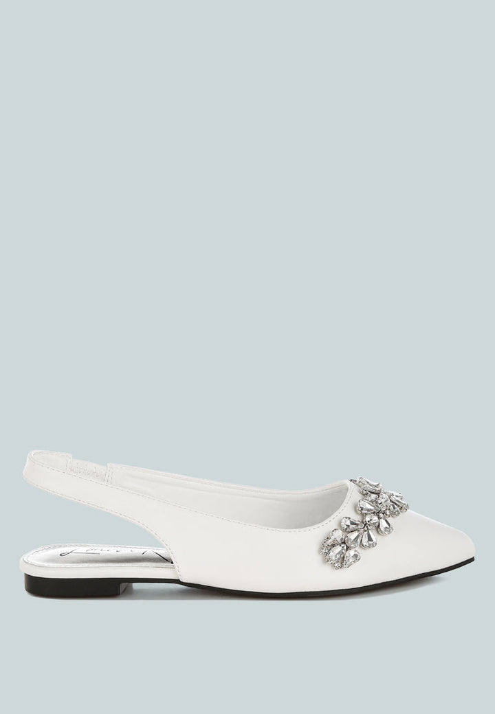 diamante embellished flat sandals by ruw#color_white