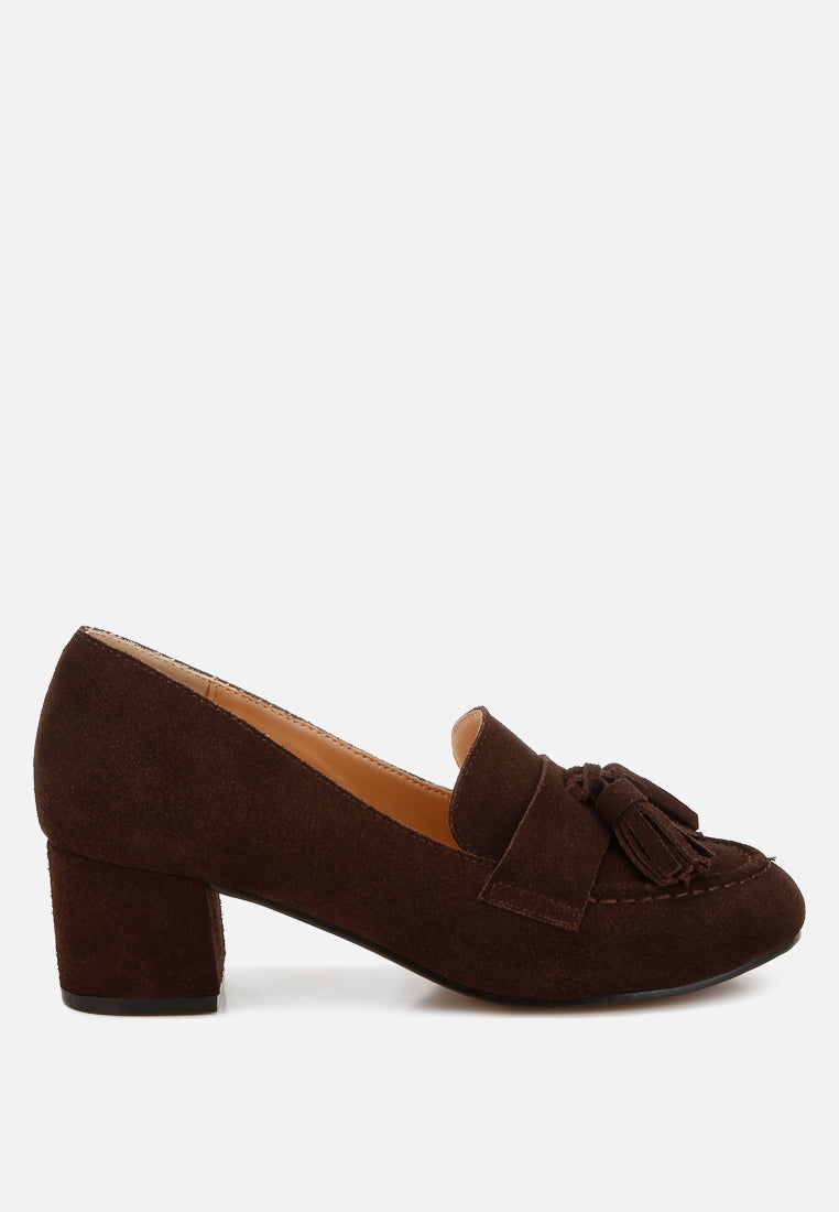 tassels detail suede loafers by ruw#color_brown
