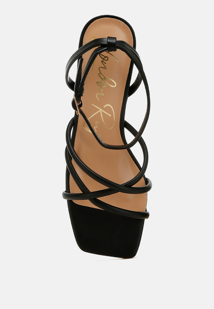 low block heel strappy sandals by RUW#colour_black