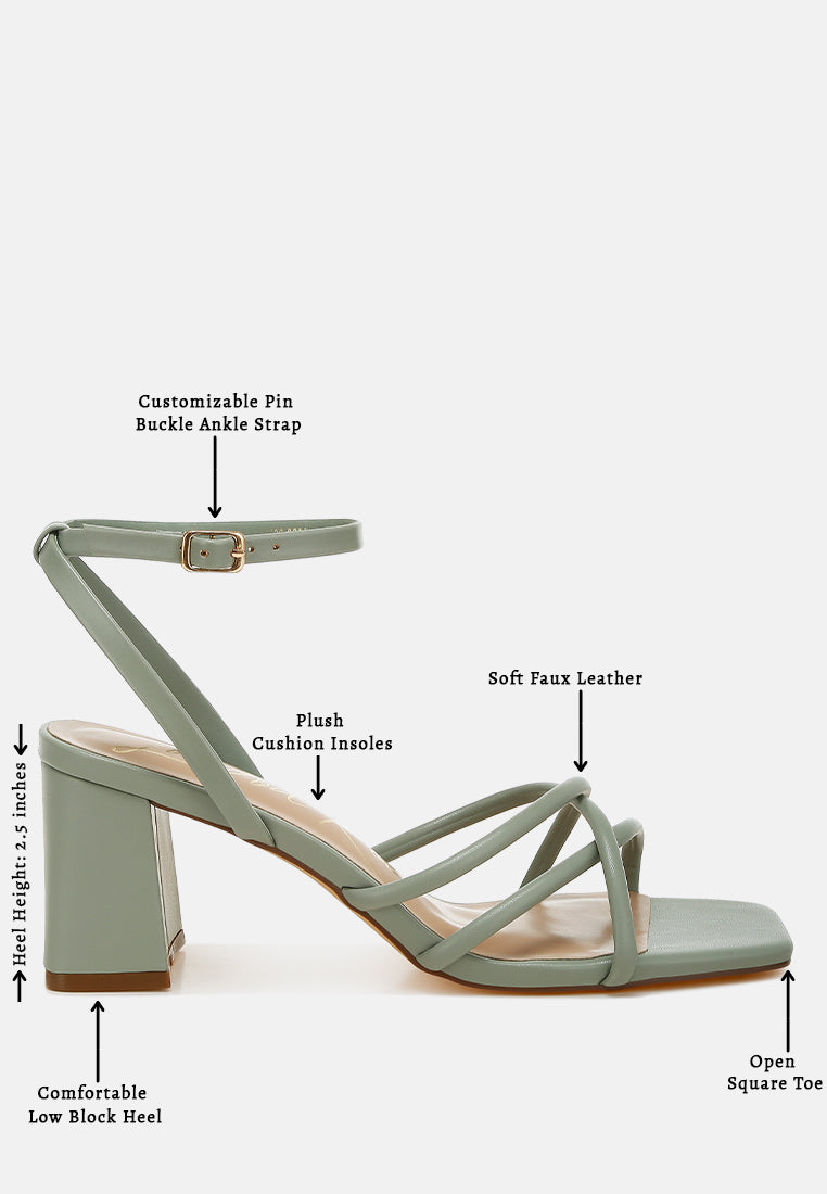 low block heel strappy sandals by RUW#colour_green