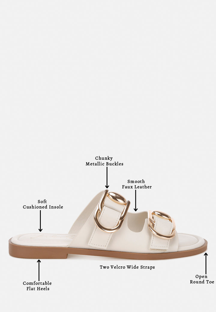 amahi dual strap slip-on flats#color_stone-man-made-leather