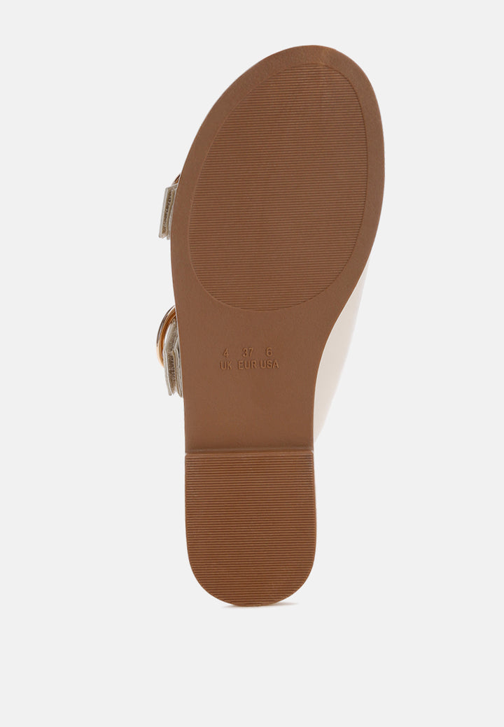 amahi dual strap slip-on flats#color_stone-man-made-leather