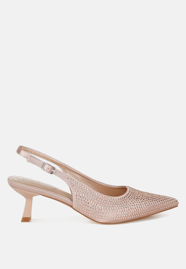 rhinestones embellished slingback sandals by ruw#color_rose-gold
