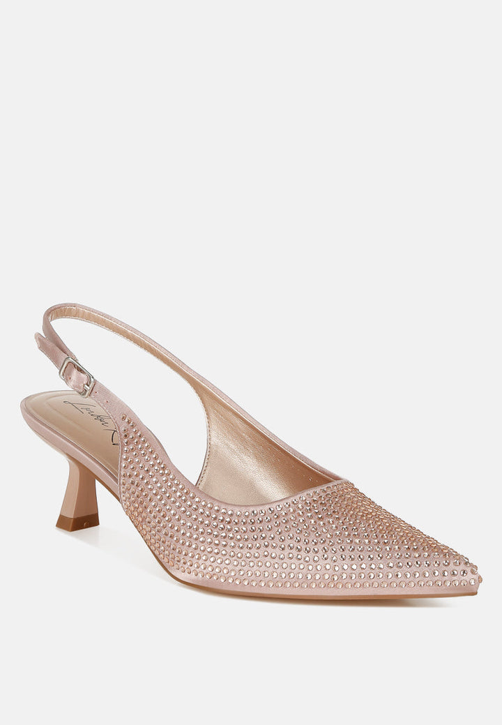 rhinestones embellished slingback sandals by ruw#color_rose-gold