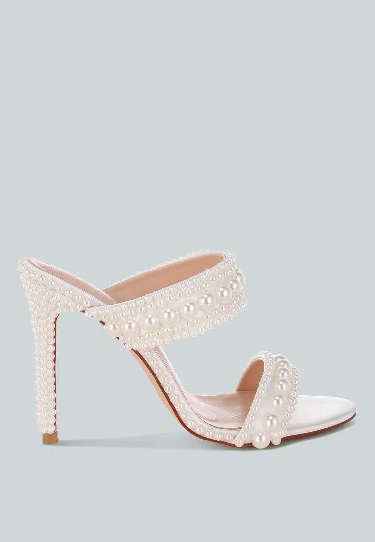 ambrin pearl embellished slip on stiletto heels#color_white