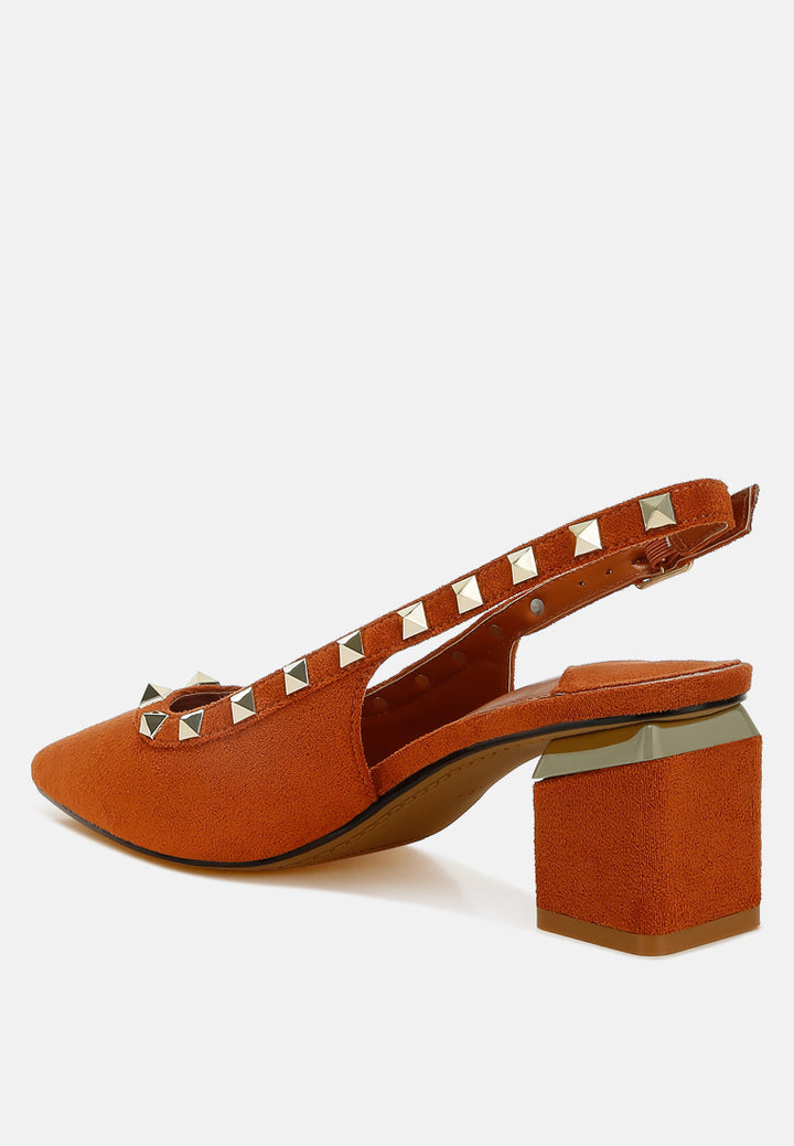 stud emebllished microfiber sandals by ruw#color_tan