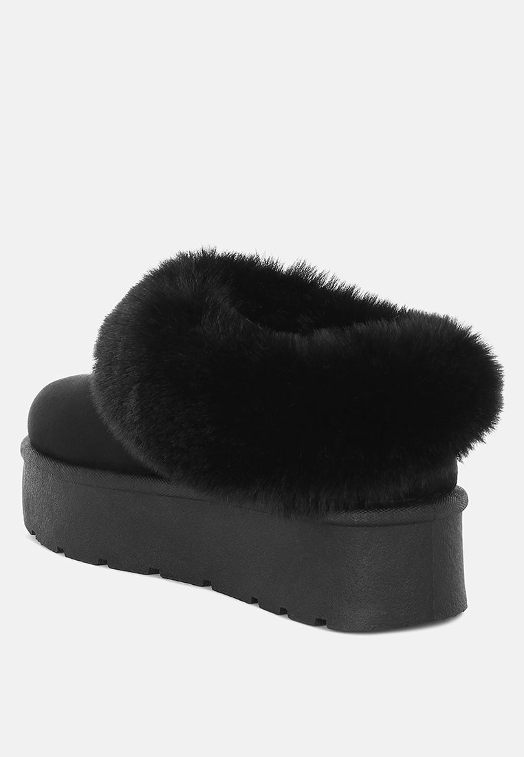 aniso faux fur slip on snow boots#color_black