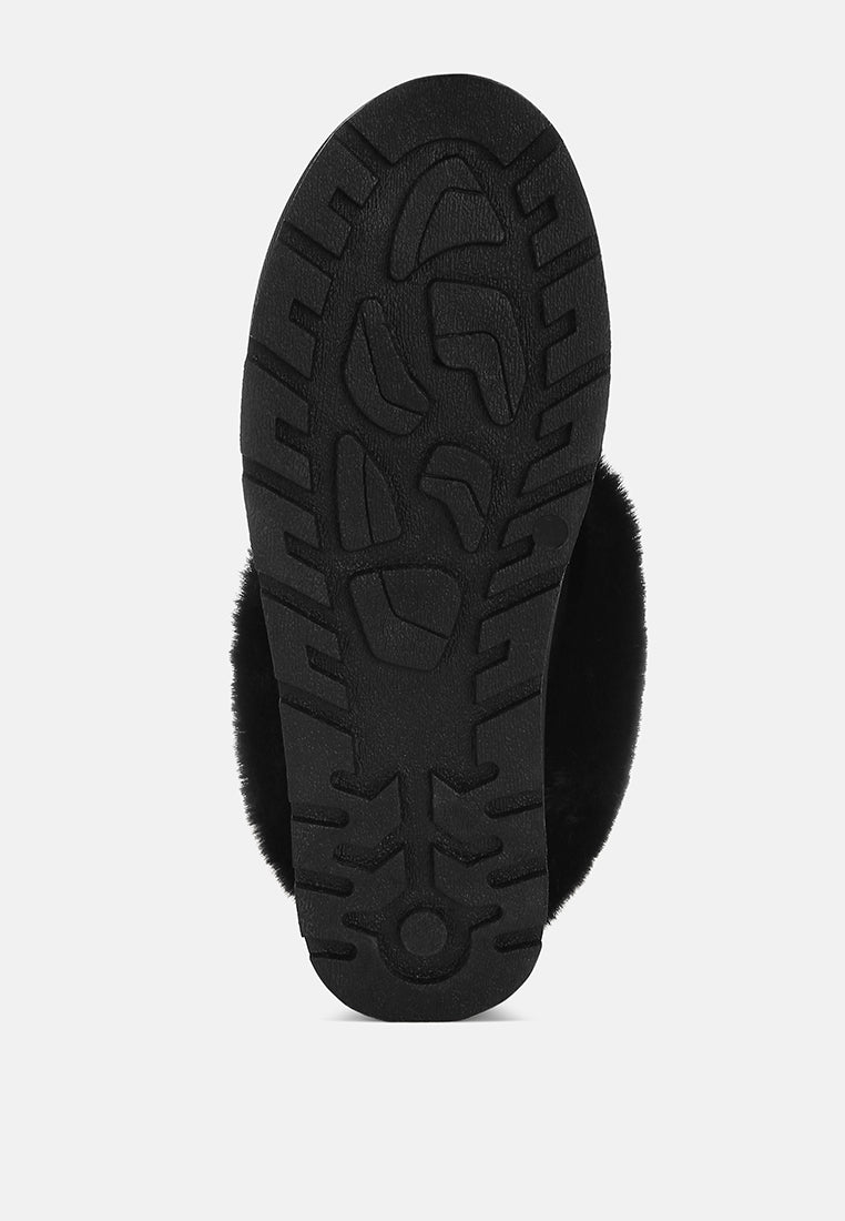 aniso faux fur slip on snow boots#color_black