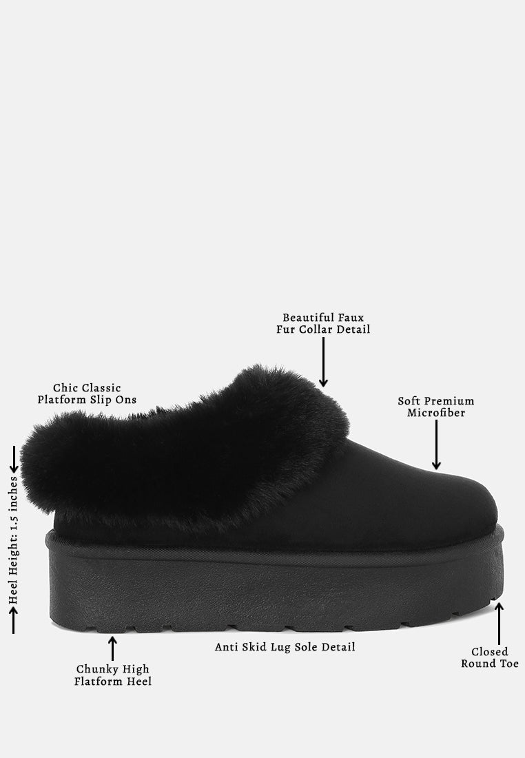 aniso faux fur slip on snow boots#color_black