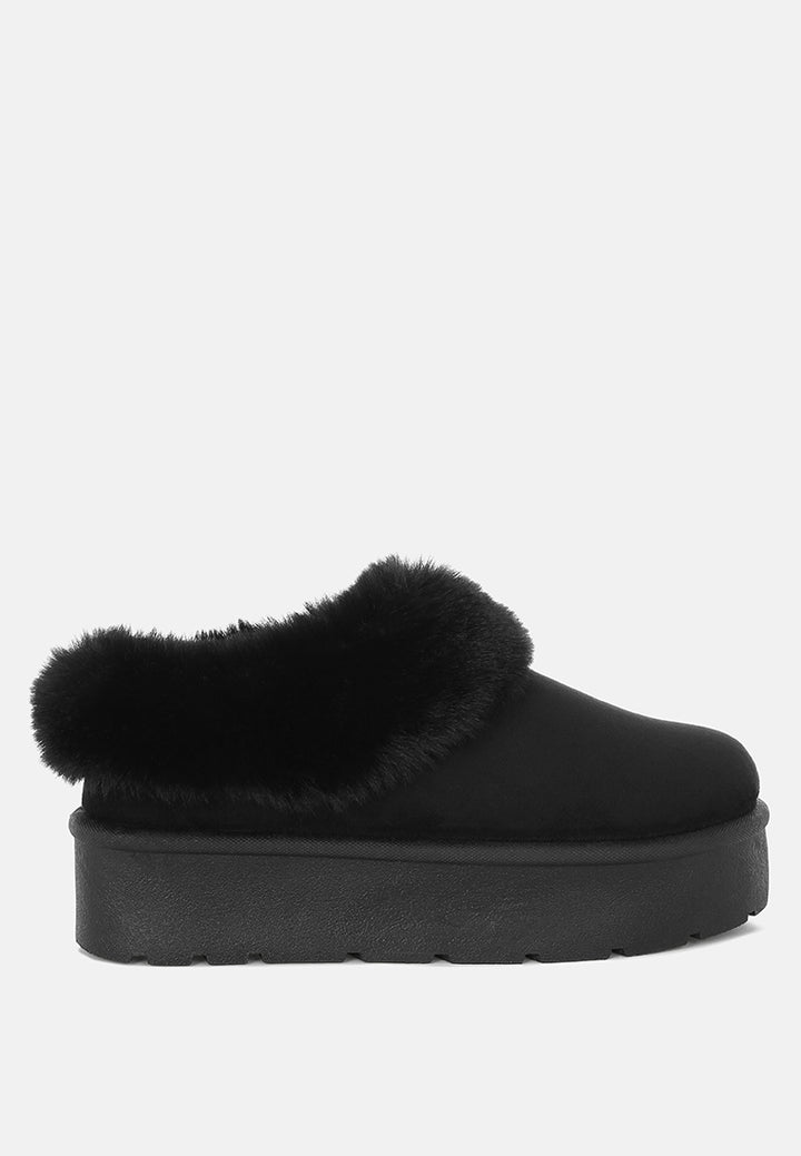 aniso faux fur slip on snow boots#color_black