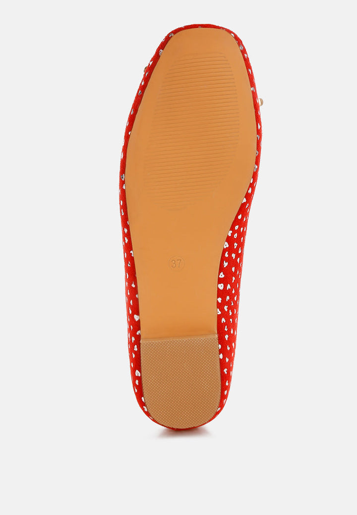 bow detail embossed suede ballerinas by ruw#color_red