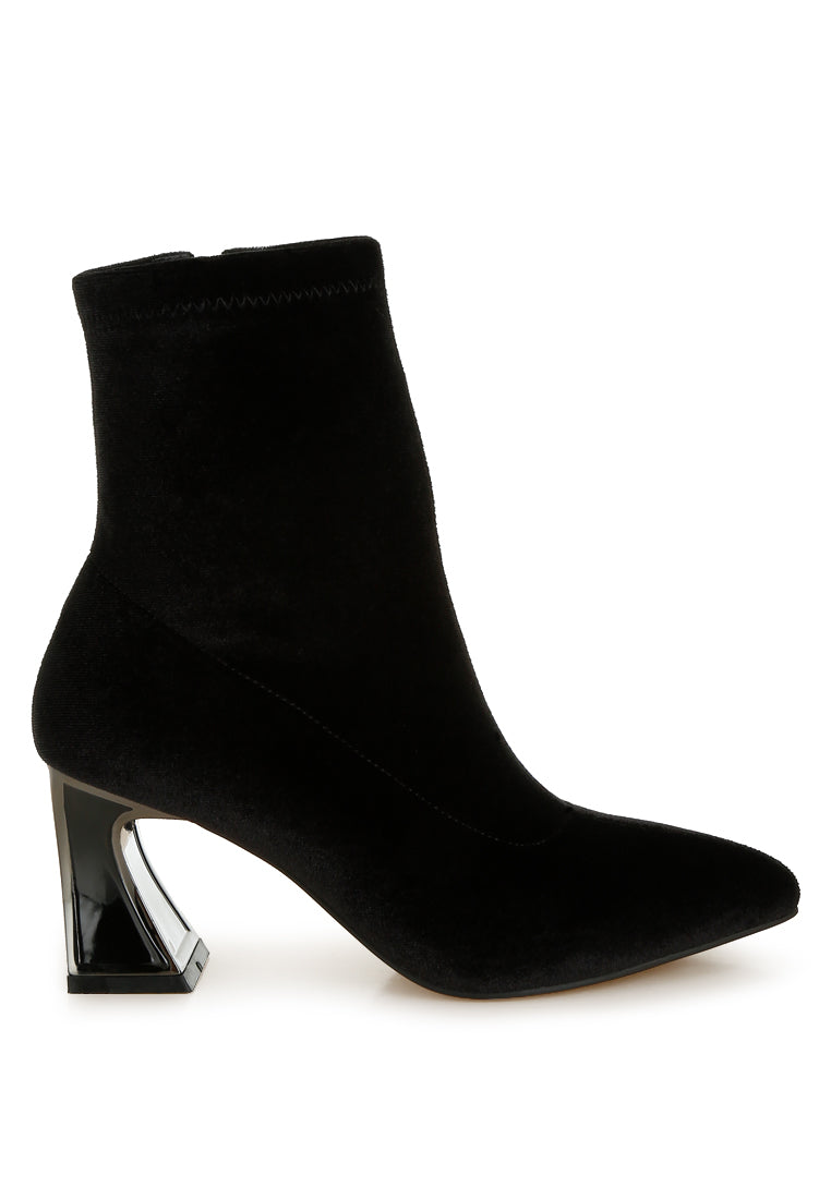 flared block heel velvet boots by ruw#color_black