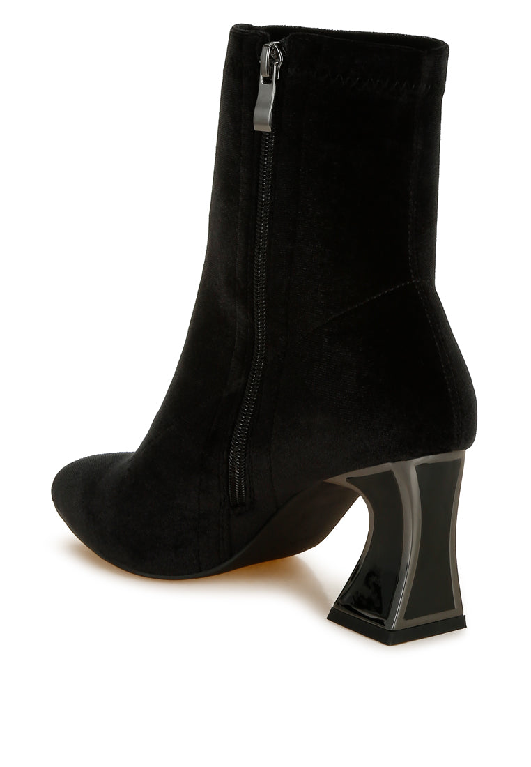 flared block heel velvet boots by ruw#color_black