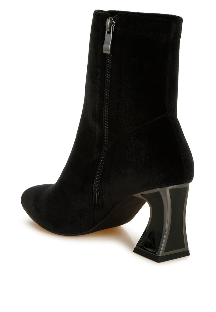 flared block heel velvet boots by ruw#color_black