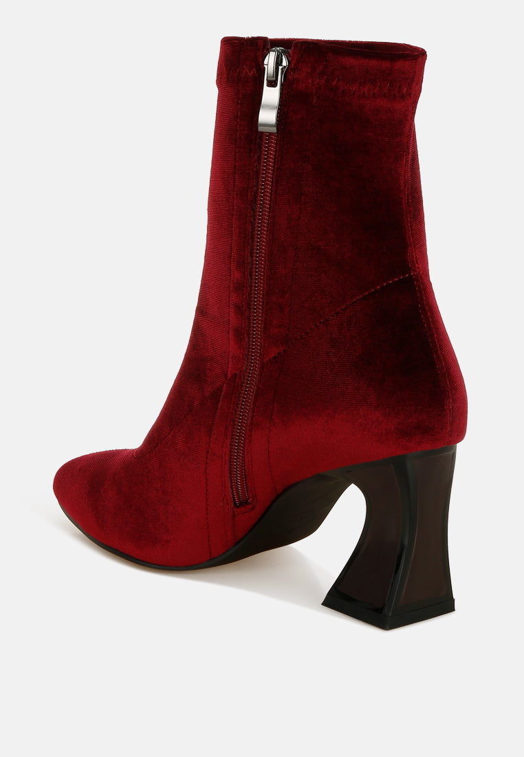 flared block heel velvet boots by ruw#color_burgundy