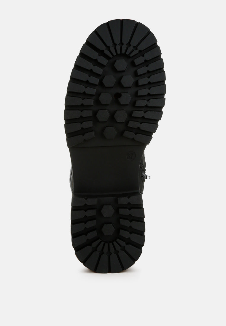 anti-skid lace-up combat boots by ruw#color_black