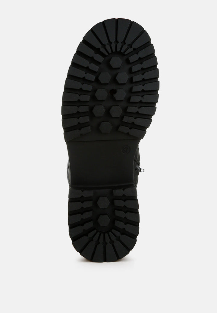 anti-skid lace-up combat boots by ruw#color_black