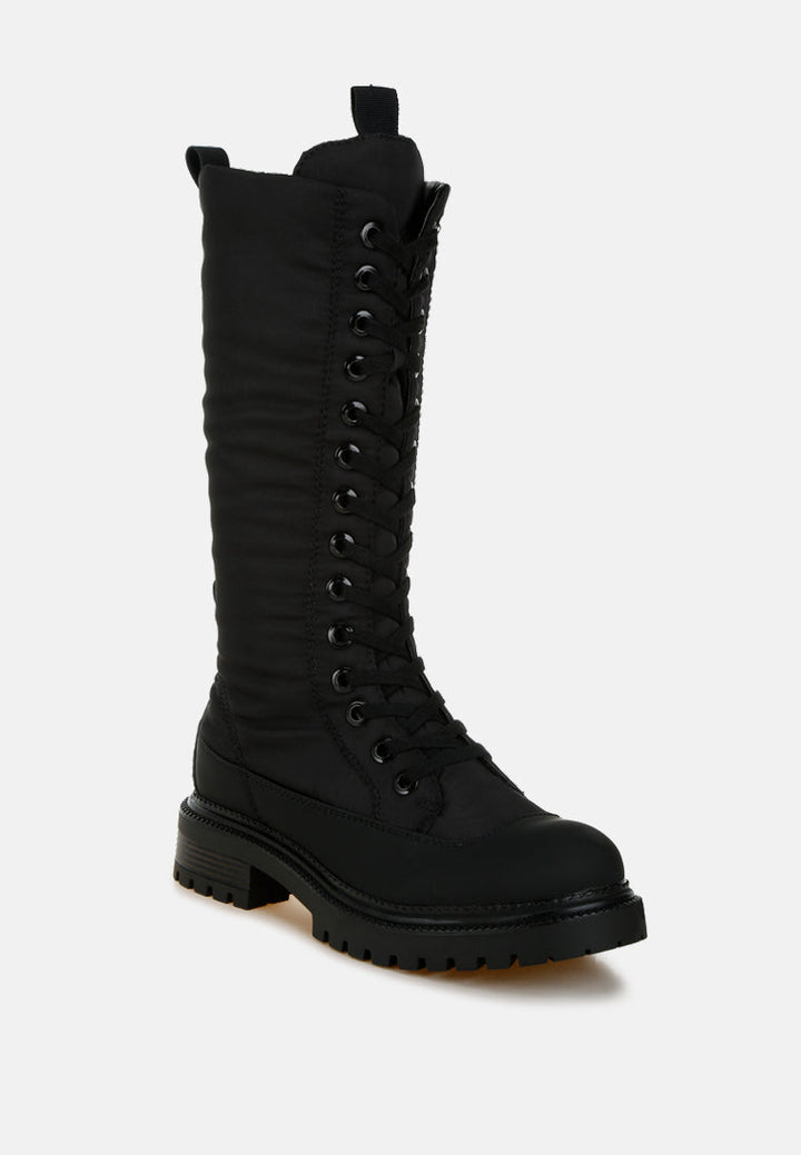 anti-skid lace-up combat boots by ruw#color_black