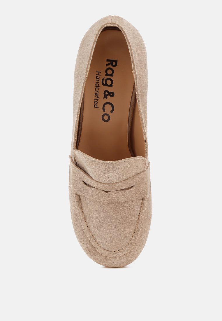 block heel suede loafers by ruw#color_sand