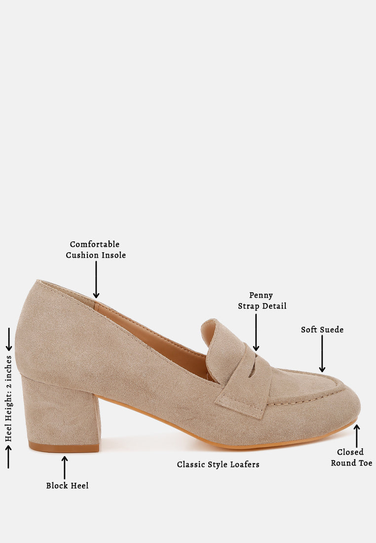 block heel suede loafers by ruw#color_sand