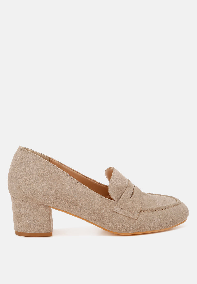 block heel suede loafers by ruw#color_sand