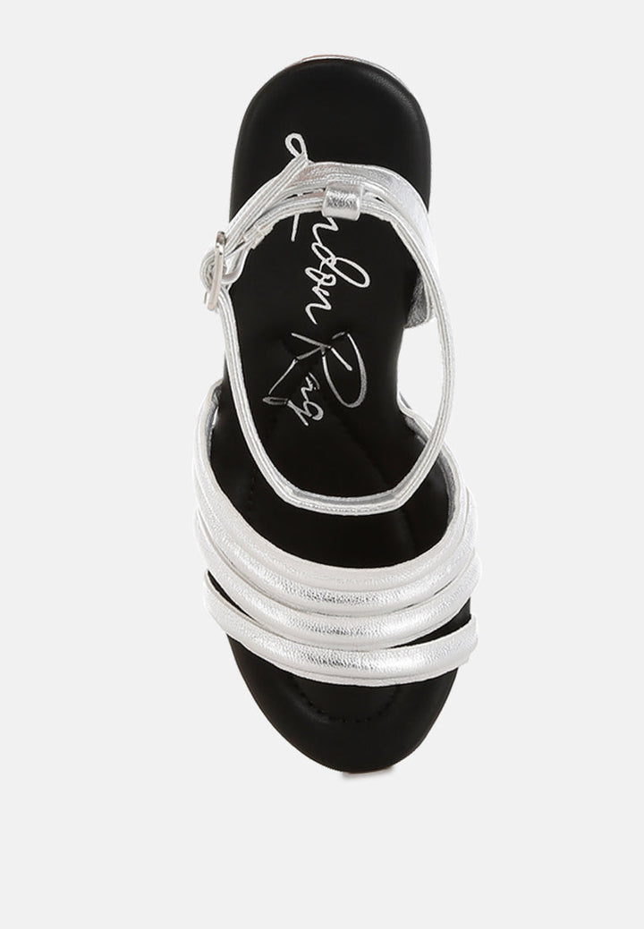 strappy high platform sandals by ruw#color_silver
