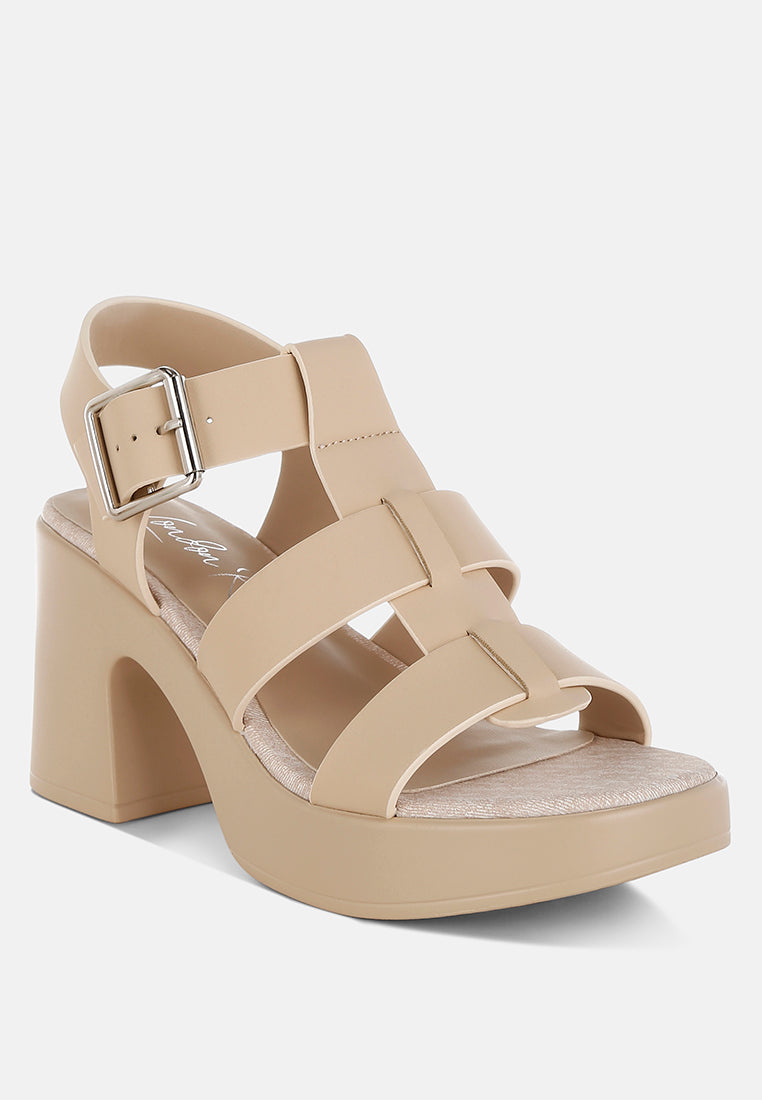 chunky pin buckle platform heels by mode#color_beige