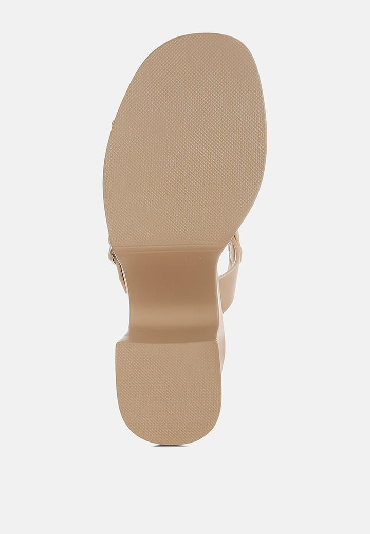 chunky pin buckle platform heels by mode#color_beige