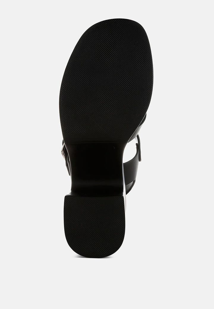 chunky pin buckle platform heels by mode#color_black