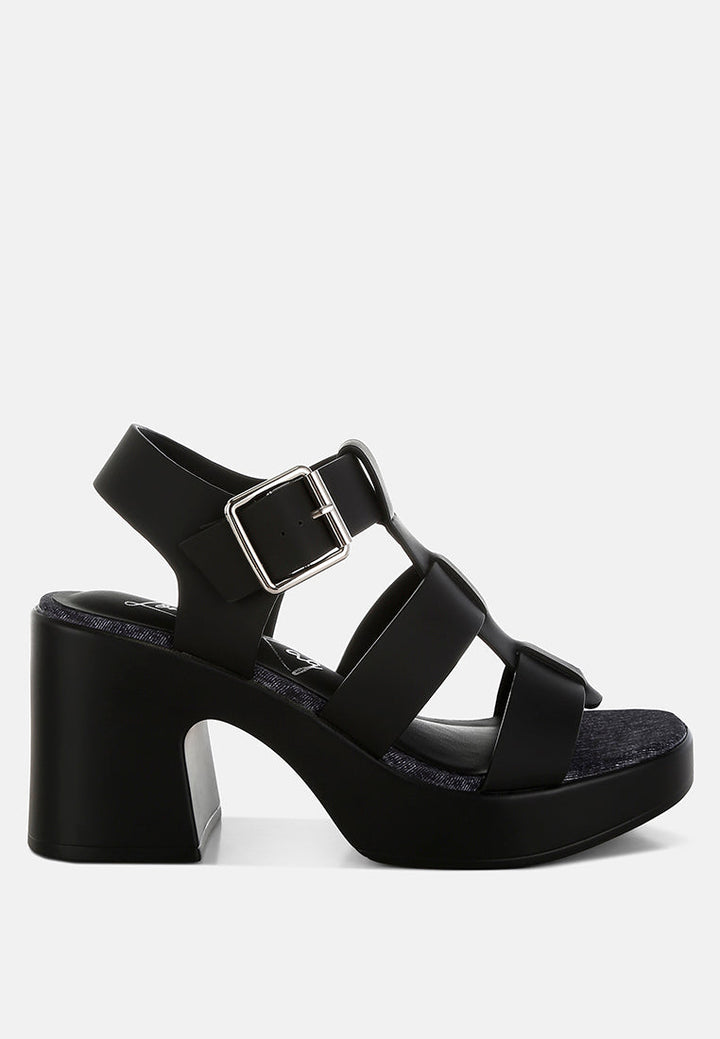 chunky pin buckle platform heels by mode#color_black