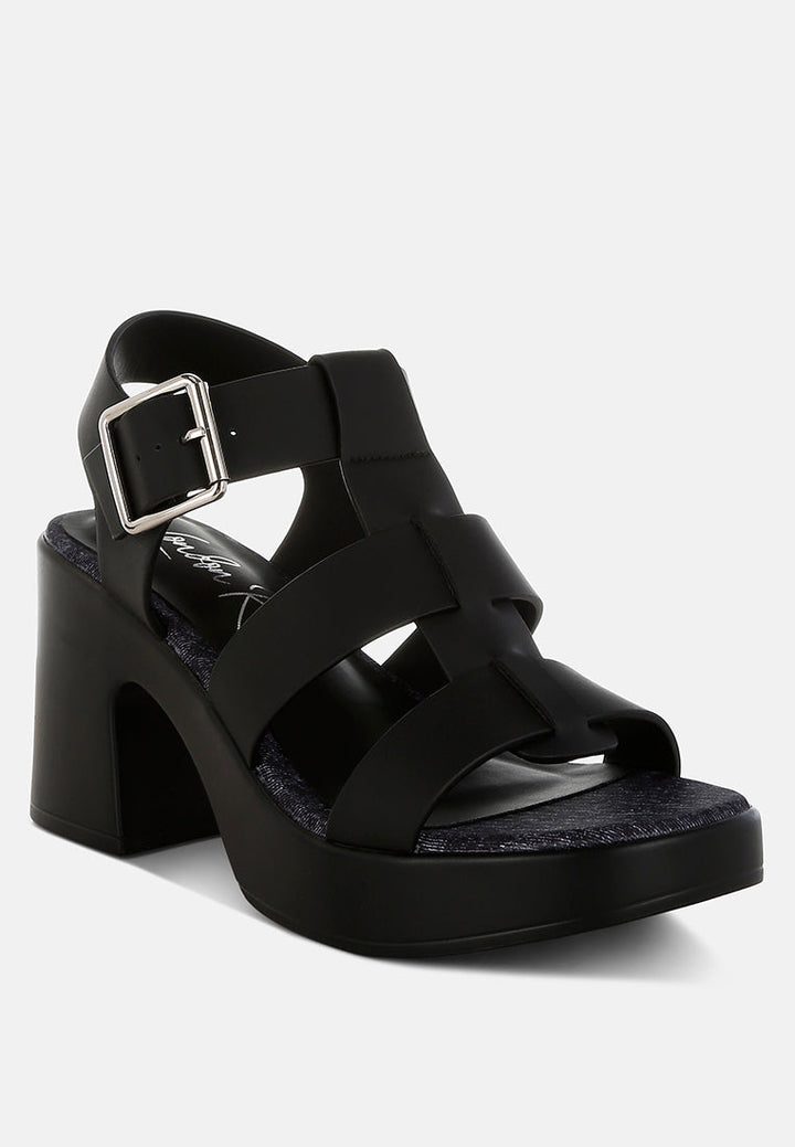 chunky pin buckle platform heels by mode#color_black