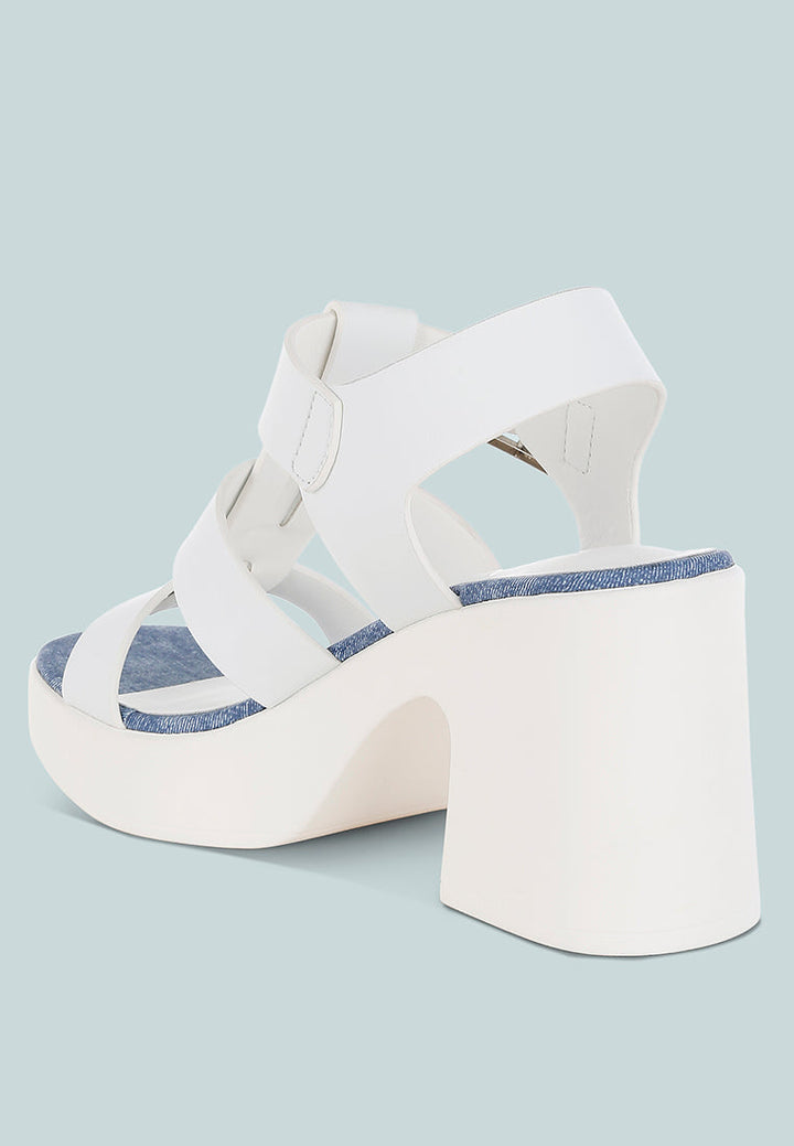 chunky pin buckle platform heels by mode#color_white