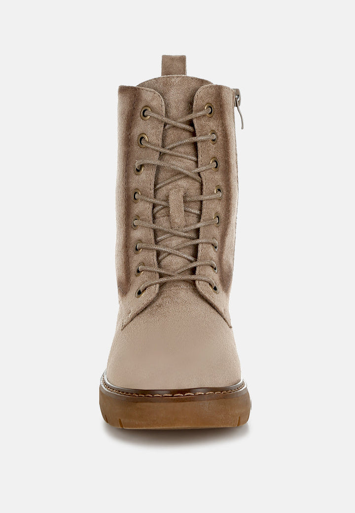 lace up high ankle boots by ruw#color_taupe