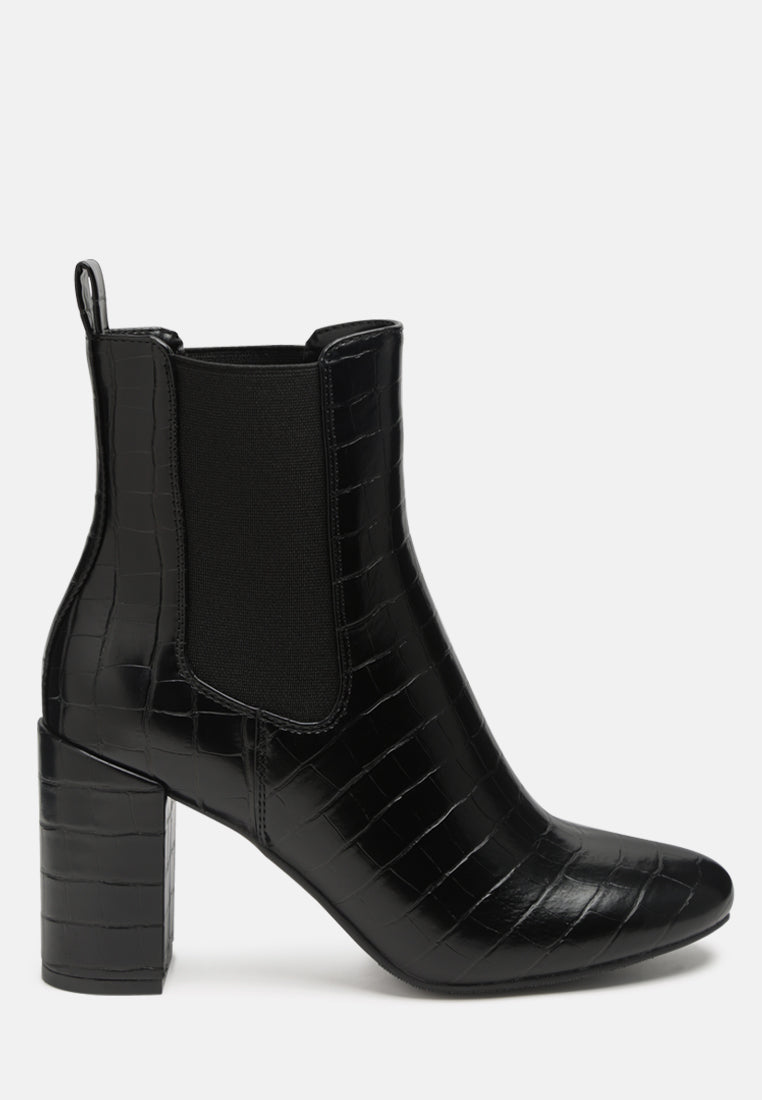 croc textured block heeled chelsea boots by ruw#color_black