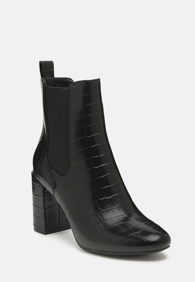 croc textured block heeled chelsea boots by ruw#color_black