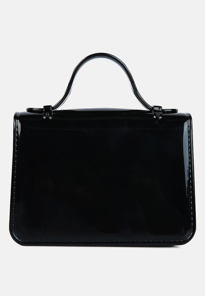 jelly saddle sling bag#color_black