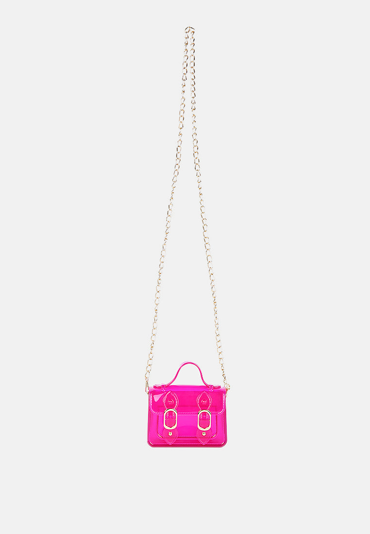 jelly saddle sling bag#color_fushia