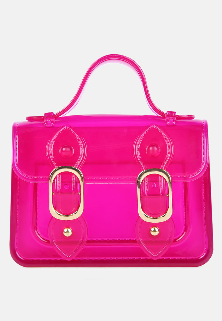 jelly saddle sling bag#color_fushia