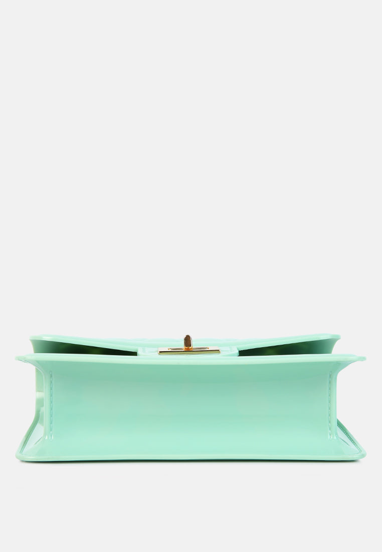 jelly quilted sling bag#color_mint