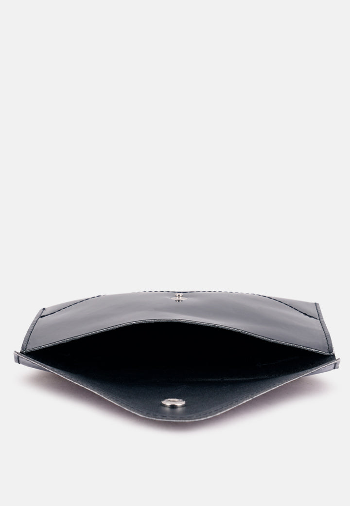 Patent Envelop Fanny Pack#color_black