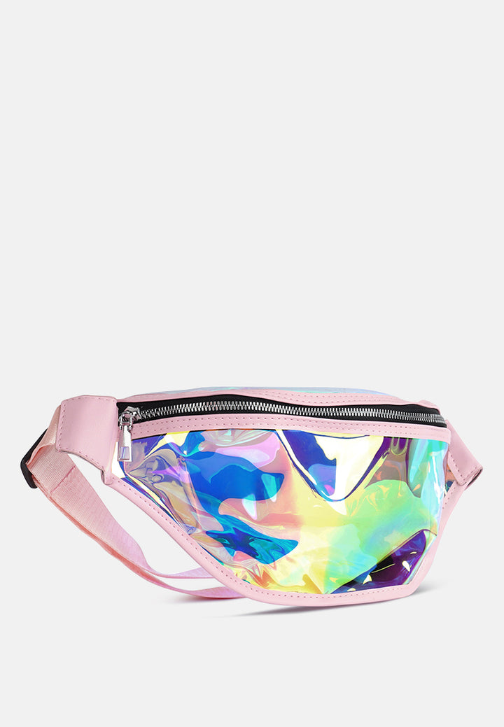 Pink Clear Hologram Fanny Pack#color_pink