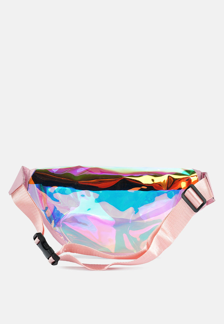 Pink Clear Hologram Fanny Pack#color_pink