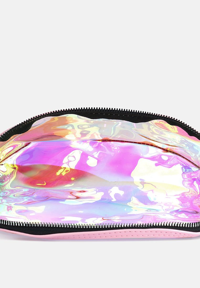 Pink Clear Hologram Fanny Pack#color_pink