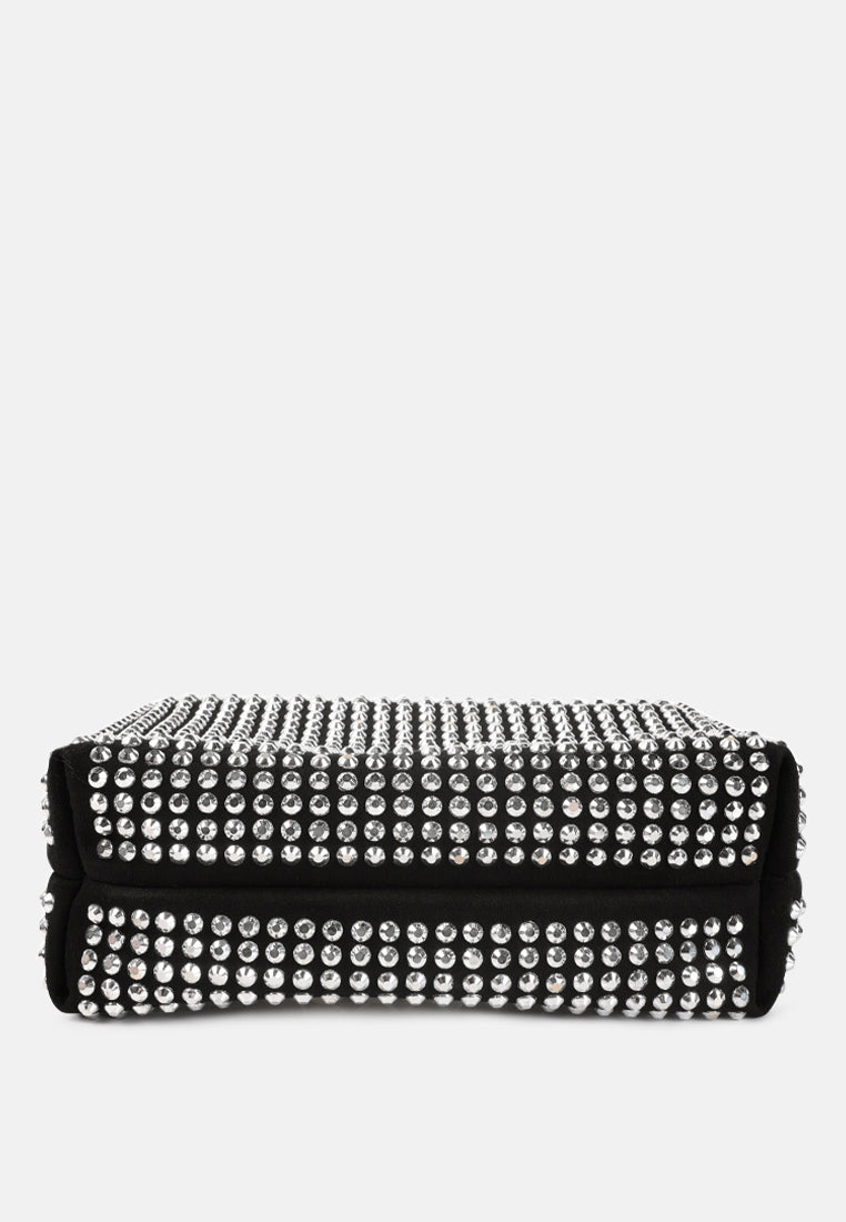 full studded pearl strap mini bag#color_silver