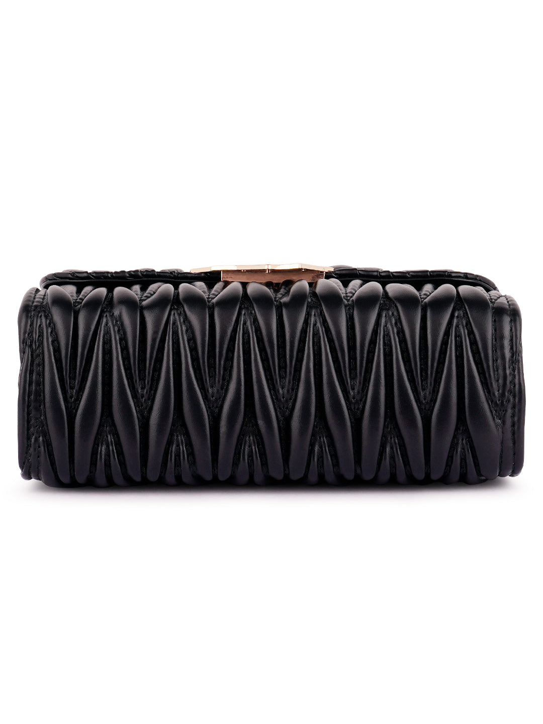 chevron quilted faux leather handbag#color_black