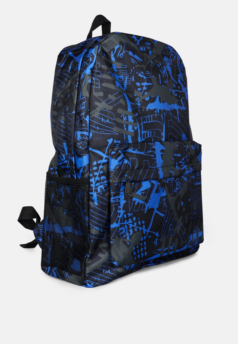 casual college backpack#color_multi-blue