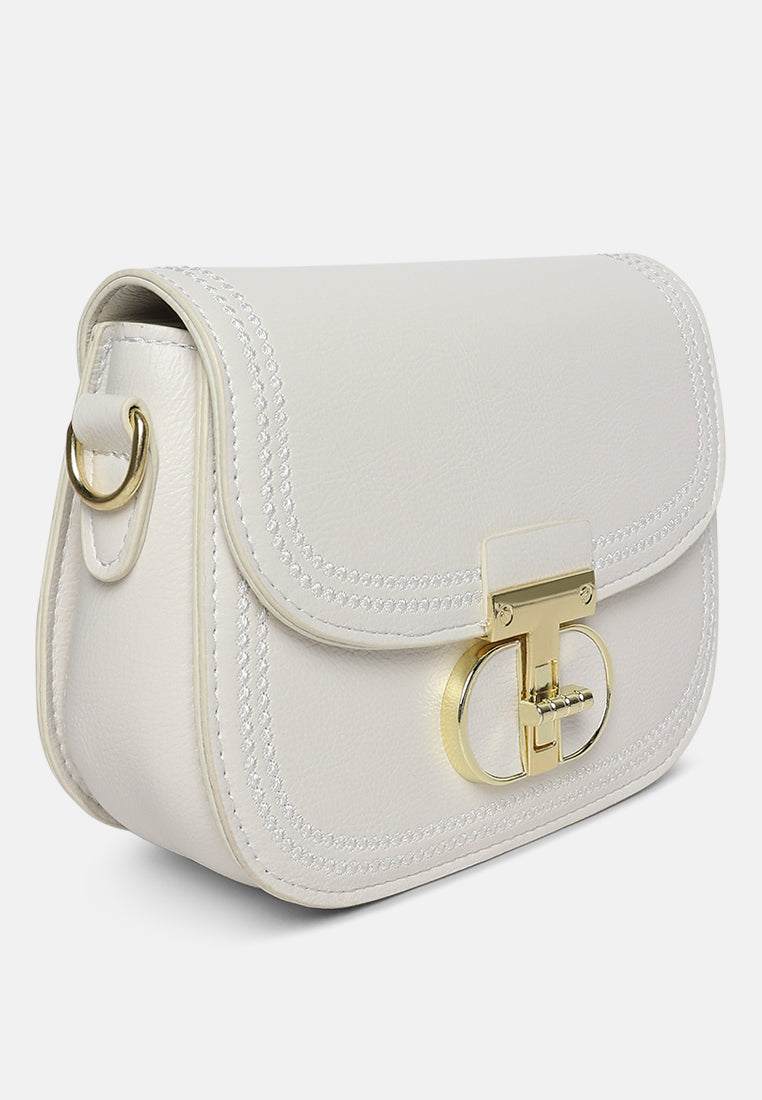 geometric strap shoulder bag by ruw#color-white