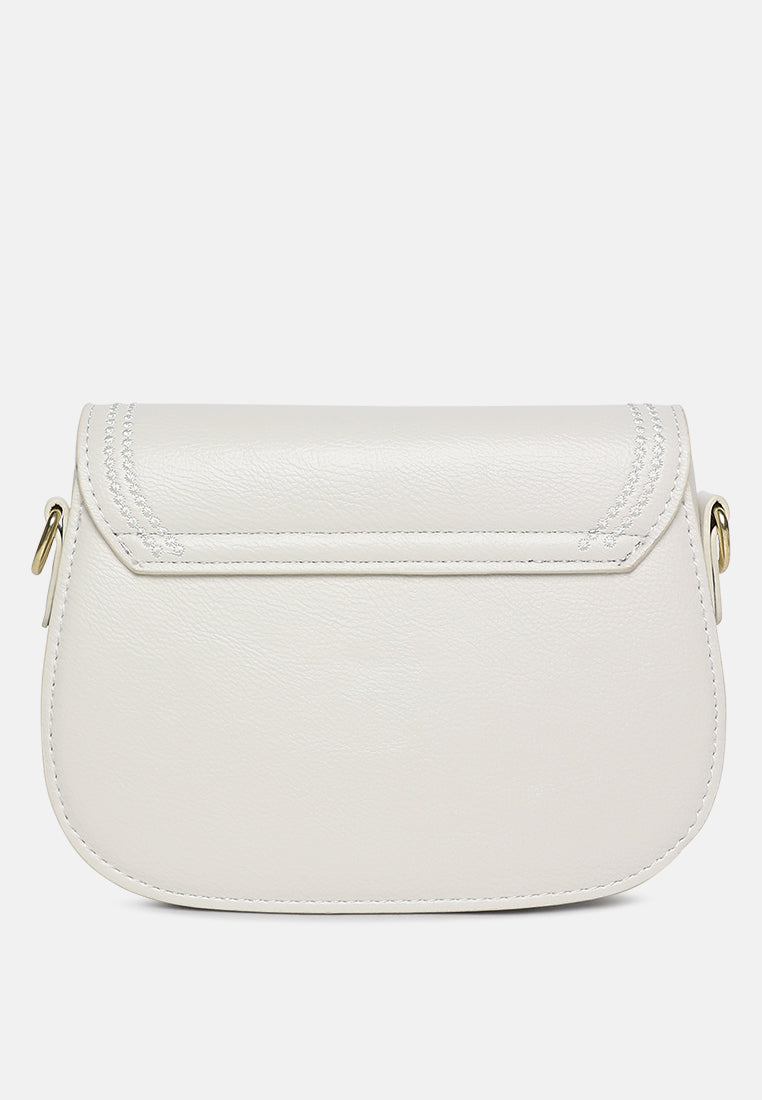 geometric strap shoulder bag by ruw#color-white