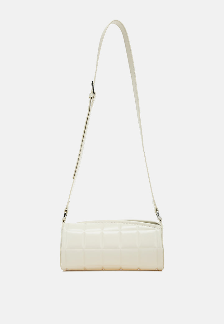 cylindrical pillow crossbody bag by ruw#color_cream