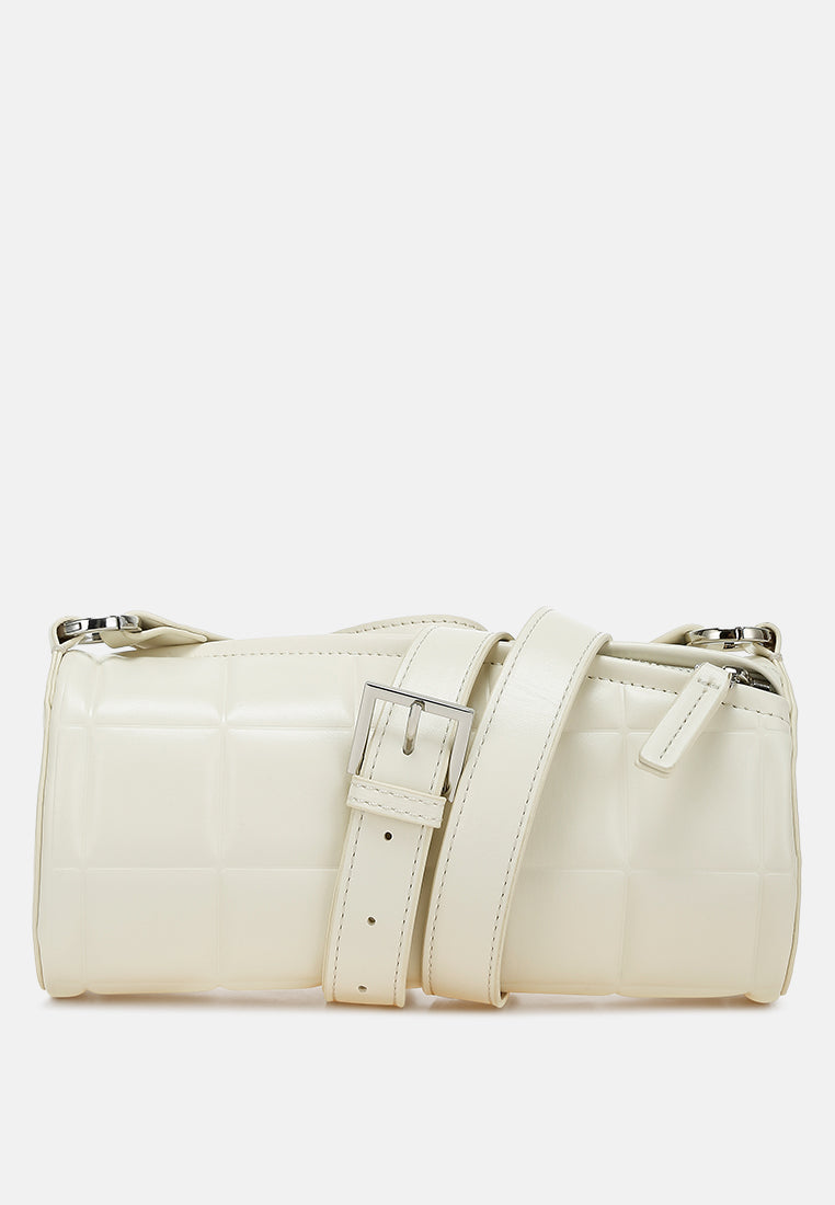 cylindrical pillow crossbody bag by ruw#color_cream